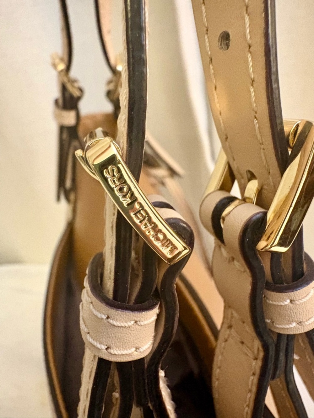 Michael Kors Cognac Leather Tote with Gold Hardware - Picture 9 of 14